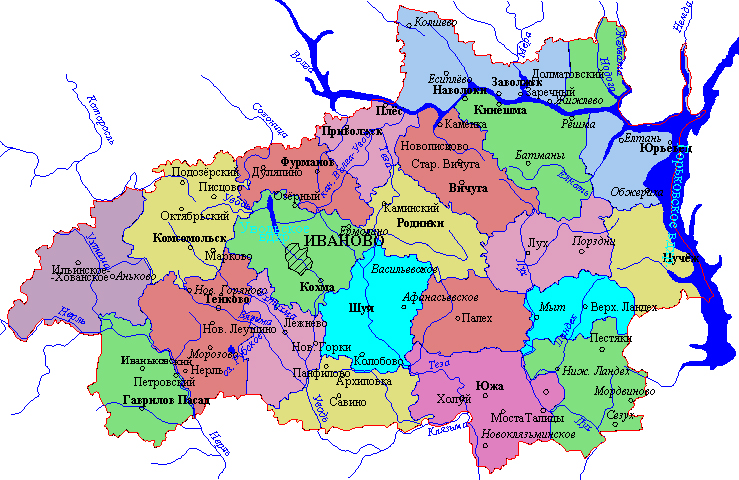 Карта Ивановской области