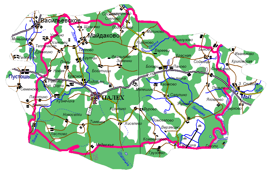 Карта Ивановской Области Пестяковского Района