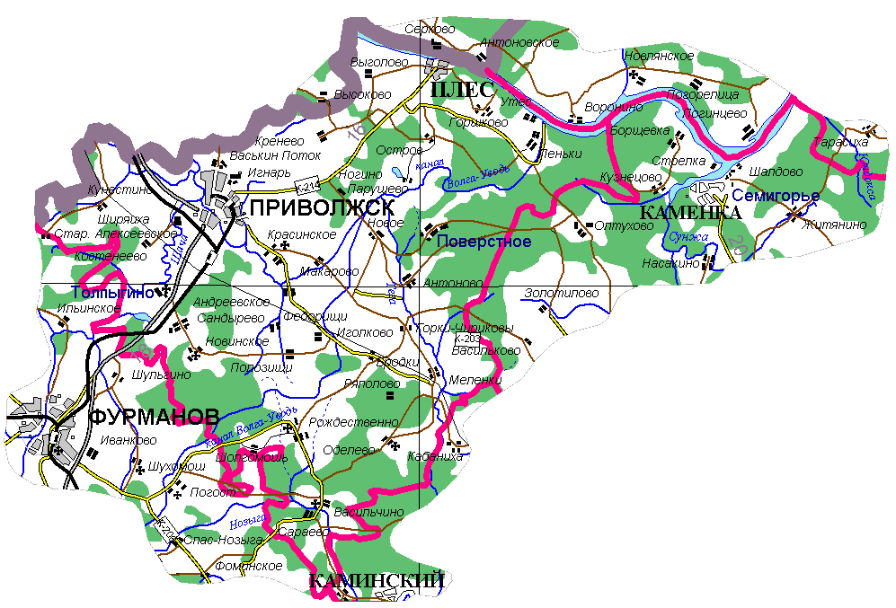 Карта Приволжского района Ивановской области
